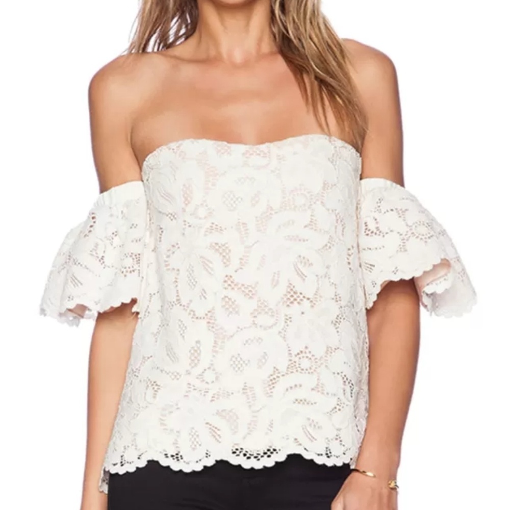 $429 ALEXIS VALENTINO BLACK LACE TOP XS - Picture 3 of 7